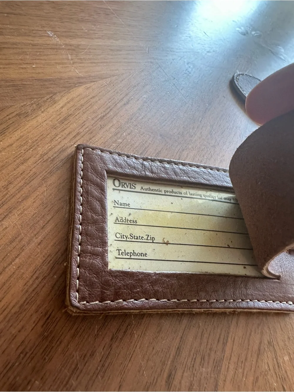 Orvis Chestnut Brown Leather Briefcase with Brass Hardware